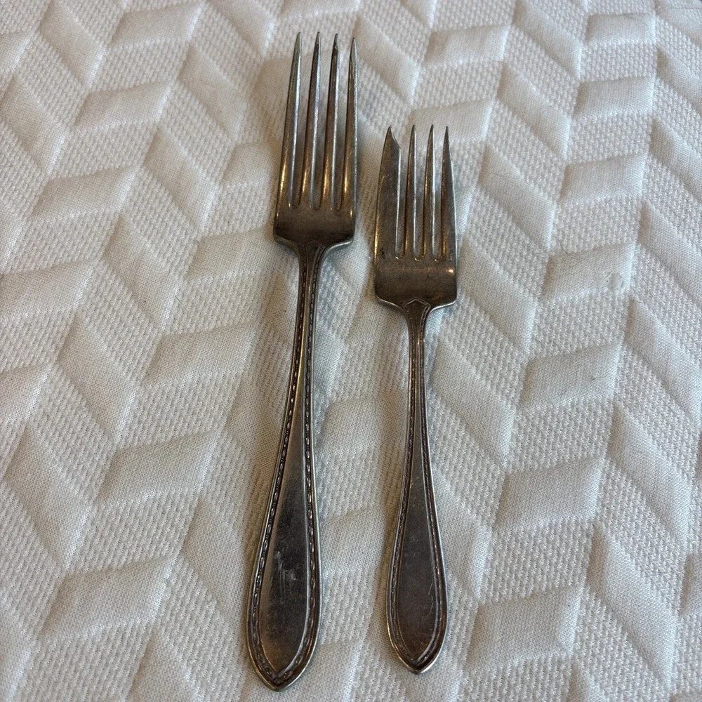 Vintage R Wallace Sectional Flatware Fork Lot (10)Dinner Forks Salad/Fish Forks